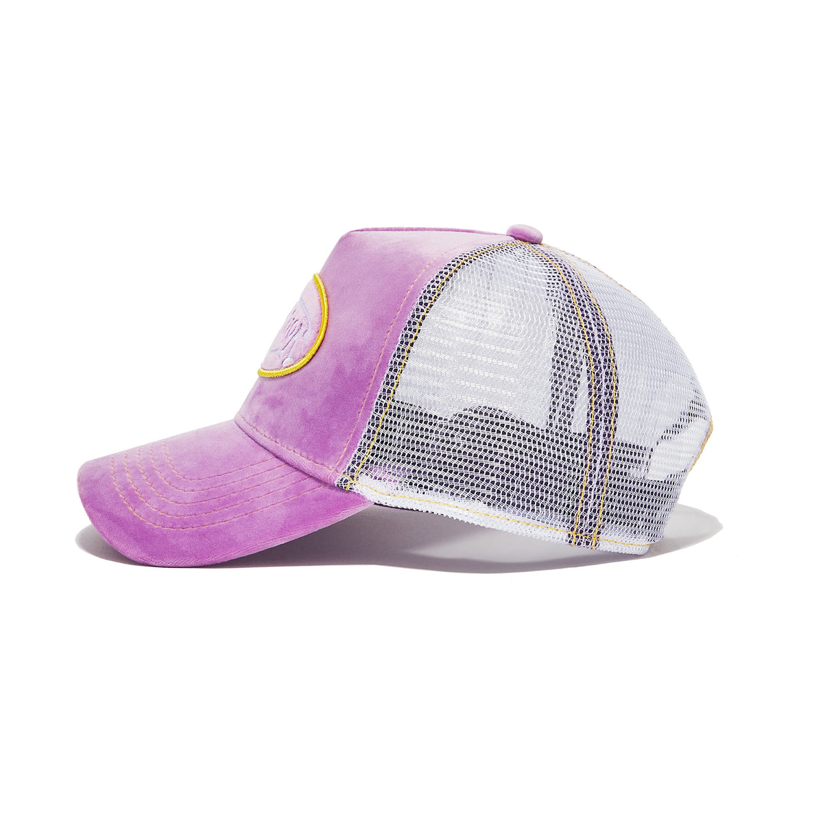 Purple Reverse Logo Velvet Trucker Hat