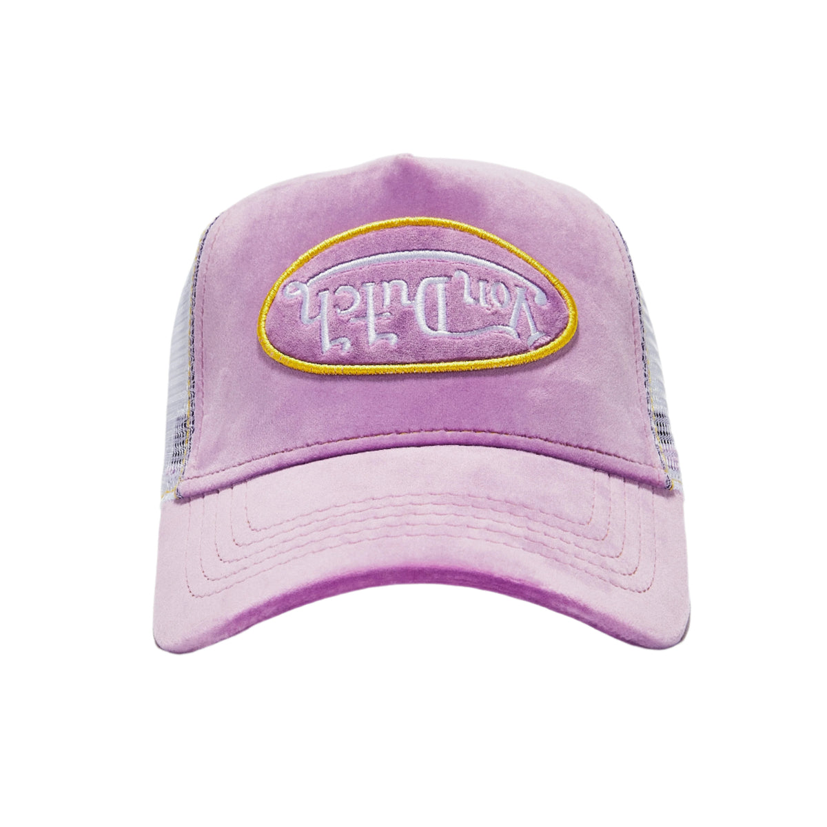 Purple Reverse Logo Velvet Trucker Hat