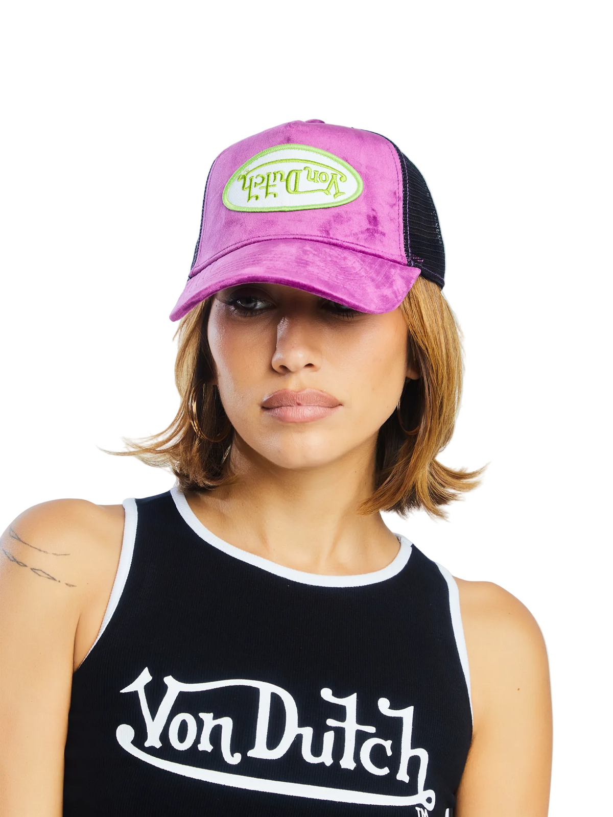 Purple Lime Velvet Crush Trucker Hat