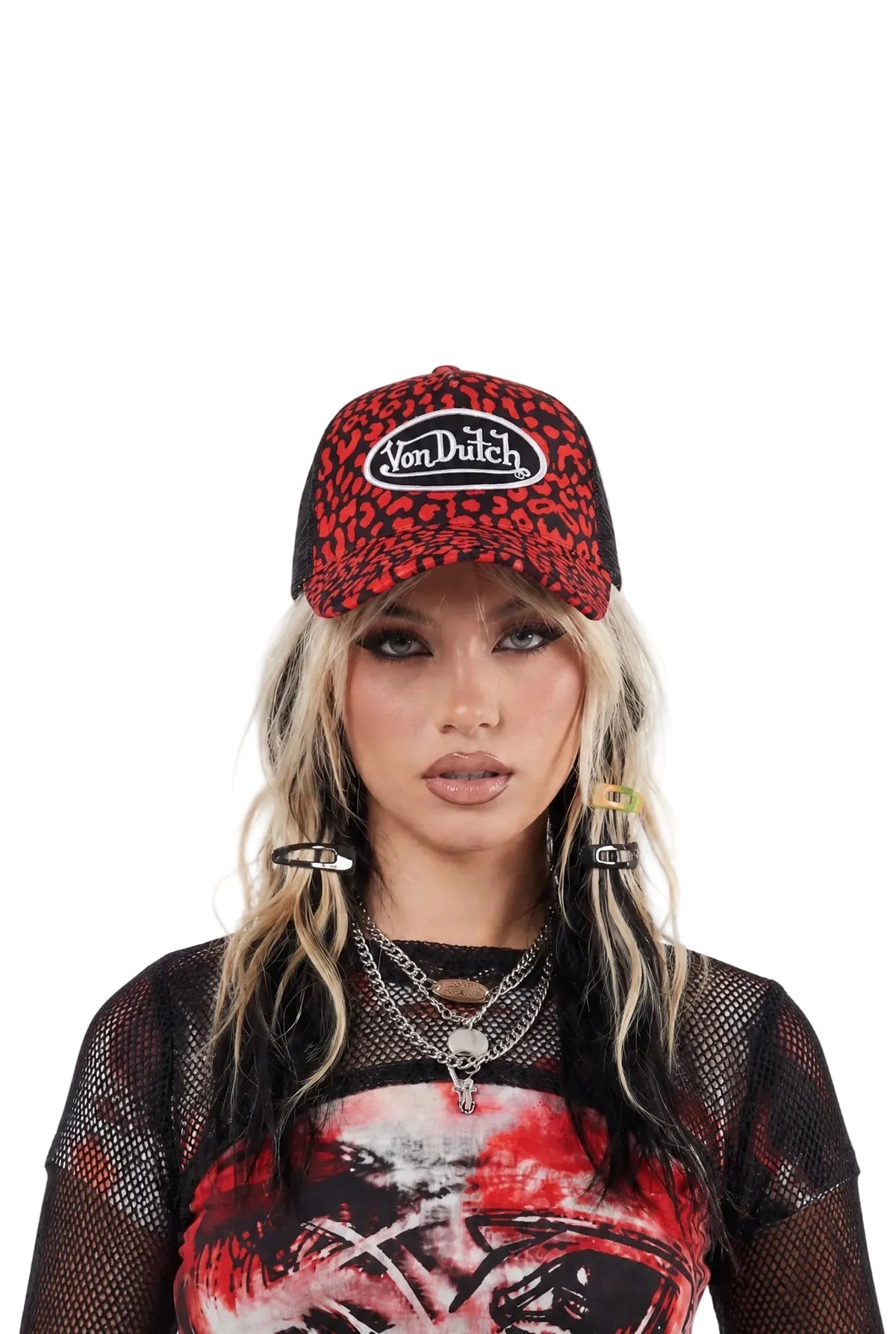 Red Cheetah Velvet Trucker Hat