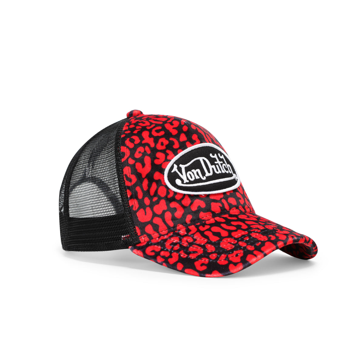 Red Cheetah Velvet Trucker Hat