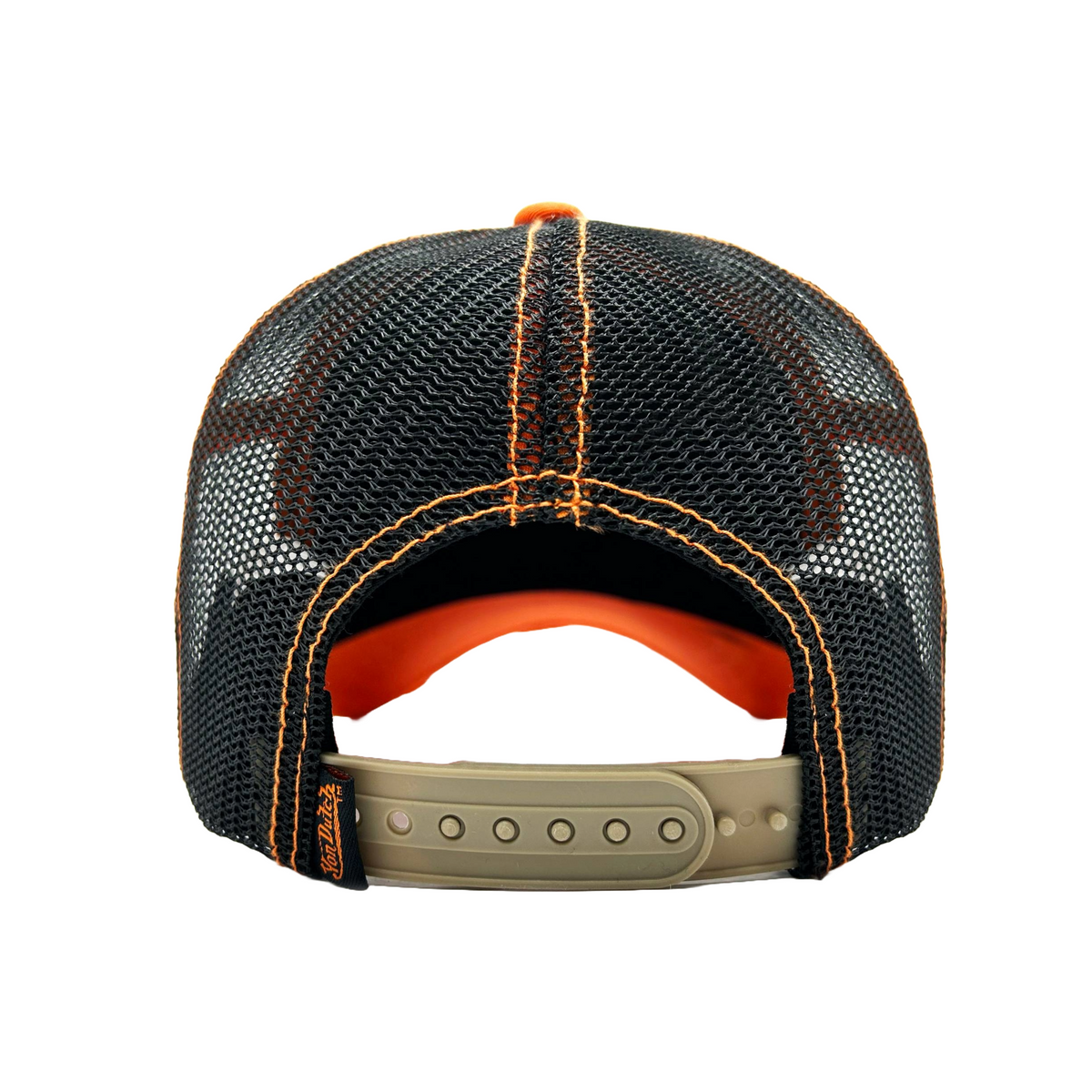 Tan & Orange Classic Distressed Trucker Hat