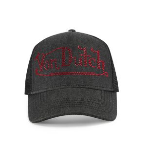 Black with Red Rhinestones