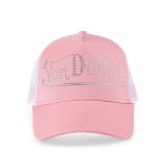 Pink with White Rhinestones