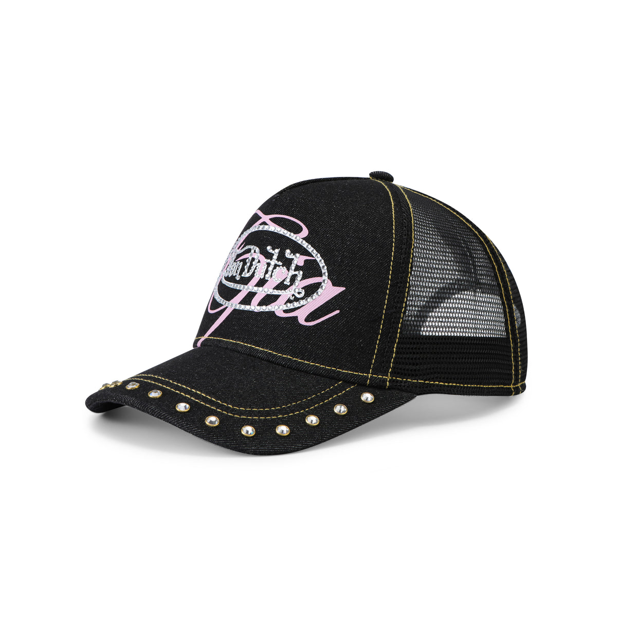 I.AM.GIA X VON DUTCH BLACK DENIM TRUCKER HAT
