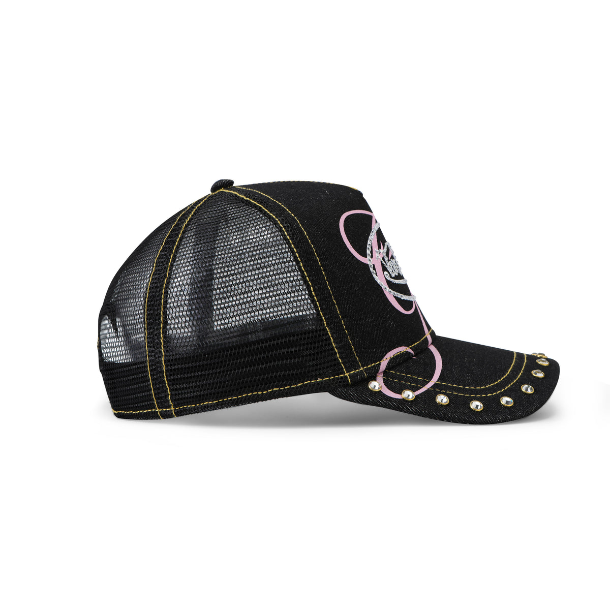 I.AM.GIA X VON DUTCH BLACK DENIM TRUCKER HAT