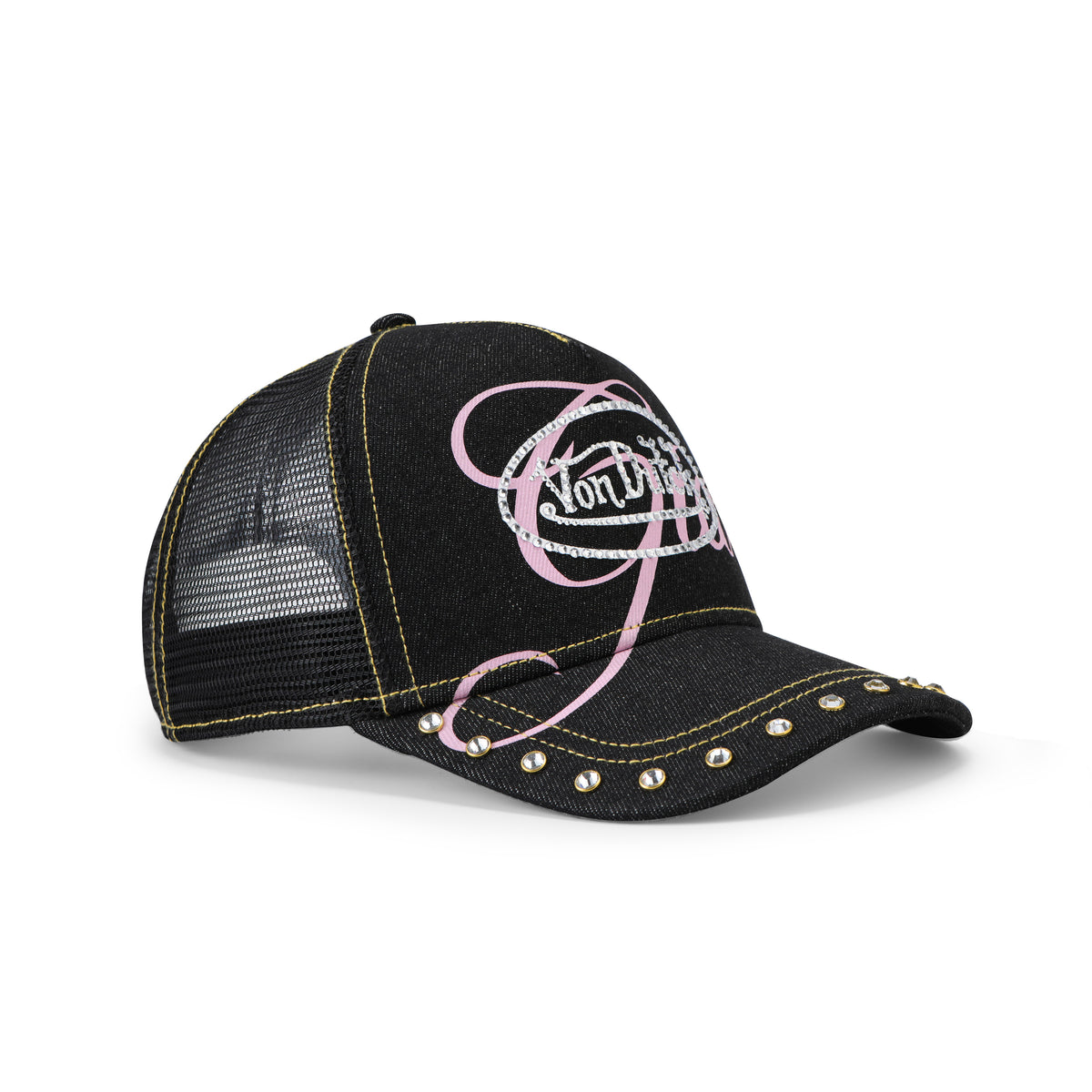 I.AM.GIA X VON DUTCH BLACK DENIM TRUCKER HAT