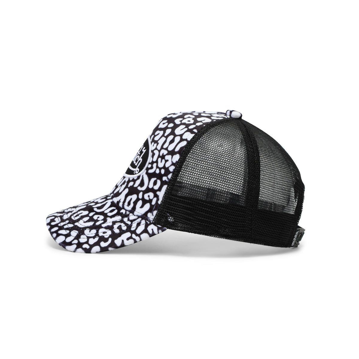 White and Black Cheetah Velvet Trucker Hat